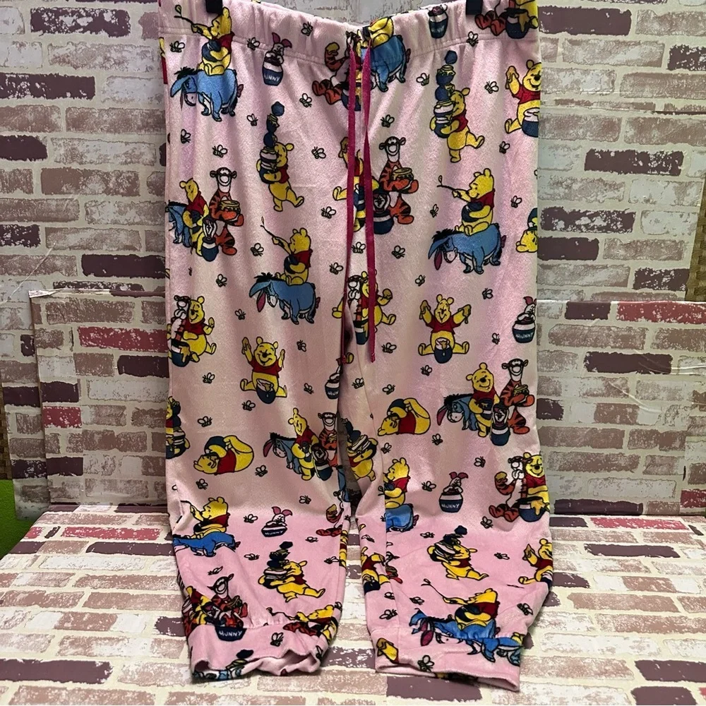 Disney Winnie Pink and Yellow Pajama Bottoms with Playful Cartoon Design - Picture 4 of 9